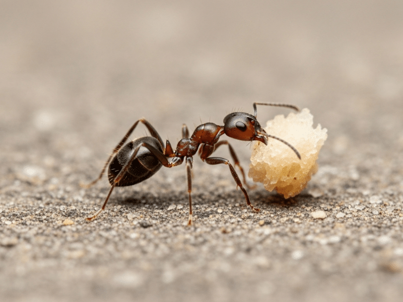 Carpenter ant colony in office building requiring elimination perimeter barriers and follow-up