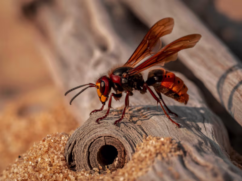 Wasp and hornet nest near warehouse requiring nest removal prevention guidance and safe handling